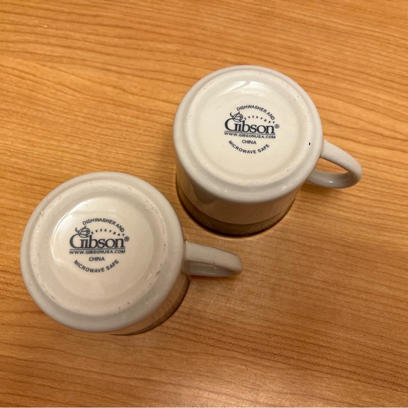 Vintage Gibson Royal Duchess Blue Navy China Set of 2 Coffee Tea Mugs Cup 1990's - Picture 2 of 9